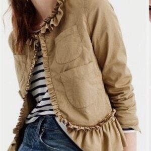 J. Crew Tan Ruffled Jacket